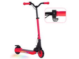 Scooter elétrica MARCA dobrável de 120 W, autonomia 6 km, velocidade máxima 10 km/h, altura ajustável, rodas vermelhas