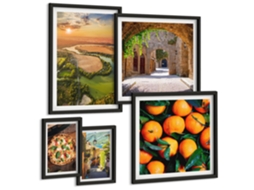 Conjunto De Pinturas Paisagens Da Natureza Sabores Italianos Espelharte (5 Peças)