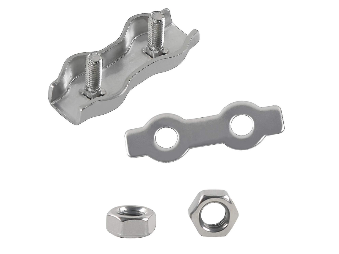 6 Peças M6 Grampos Duplex Abraçadeiras De Cabo 304 Braçadeiras De Corda Duplex De Aço Inoxidável