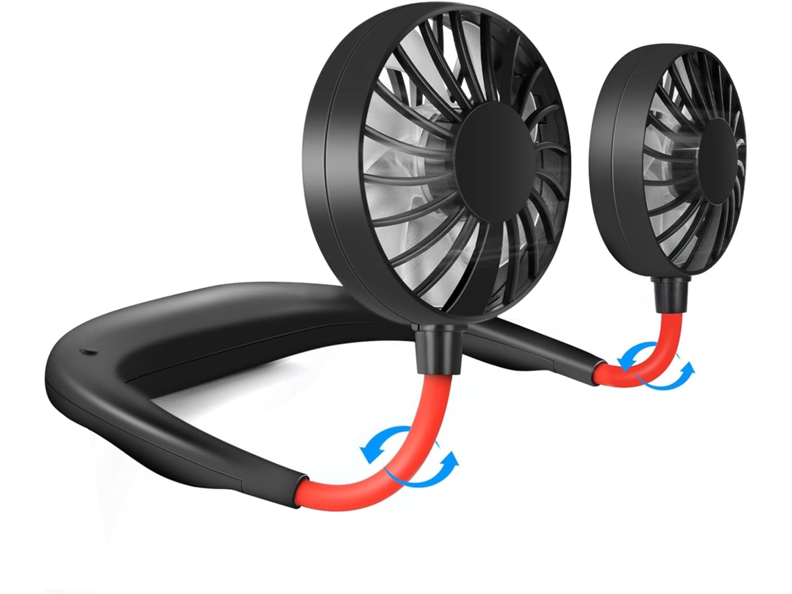 Ventilador de Pescoço 3300mah 3 Vents Flexíveis 360° YANYXR