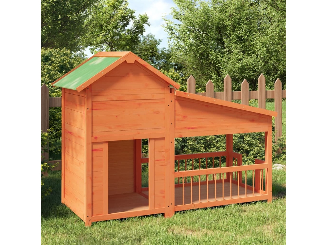 Vidaxl Casota 143x60,5x109 Cm Pinho Maciço Castanho