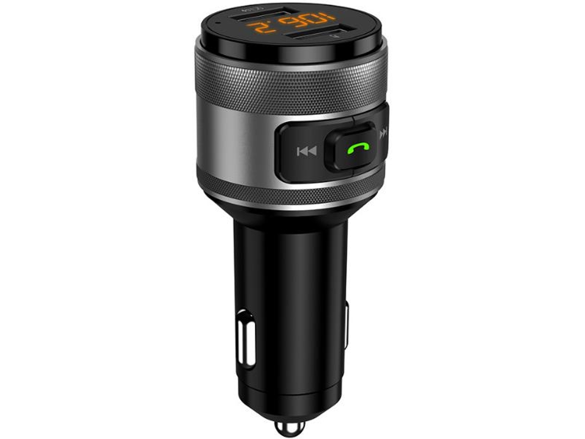 Adaptador Fm Bluetooth Yizhood C57 Dual Usb Led Display Preto
