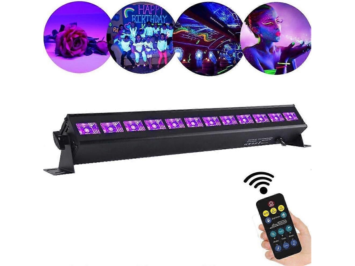 2025 Nova Barra de Luz Uv, 36w Uv Flood Light Roxa 12 Leds, Lâmpada Negra Arruela Parede Palco GOKOCO