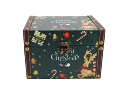 Caixa de Bijuterias de Madeira Vintage Natal Presente Crianças