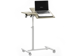 Mesa Com Rodas, Altura Ajustável, Superfície Inclinável Em Metal, Branco Para Quarto Design Moderno E Prático Durável E Resistente Fácil De Instalar