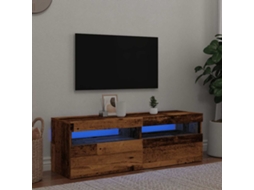 Vidaxl Móvel De Tv Com Luzes Led Derivados De Madeira Madeira Velha