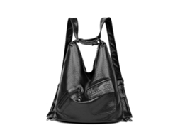 Mochila De Viagem 2024, Mochila Escolar Leve De Couro Com Grande Capacidade, Preta, Para Estudantes.