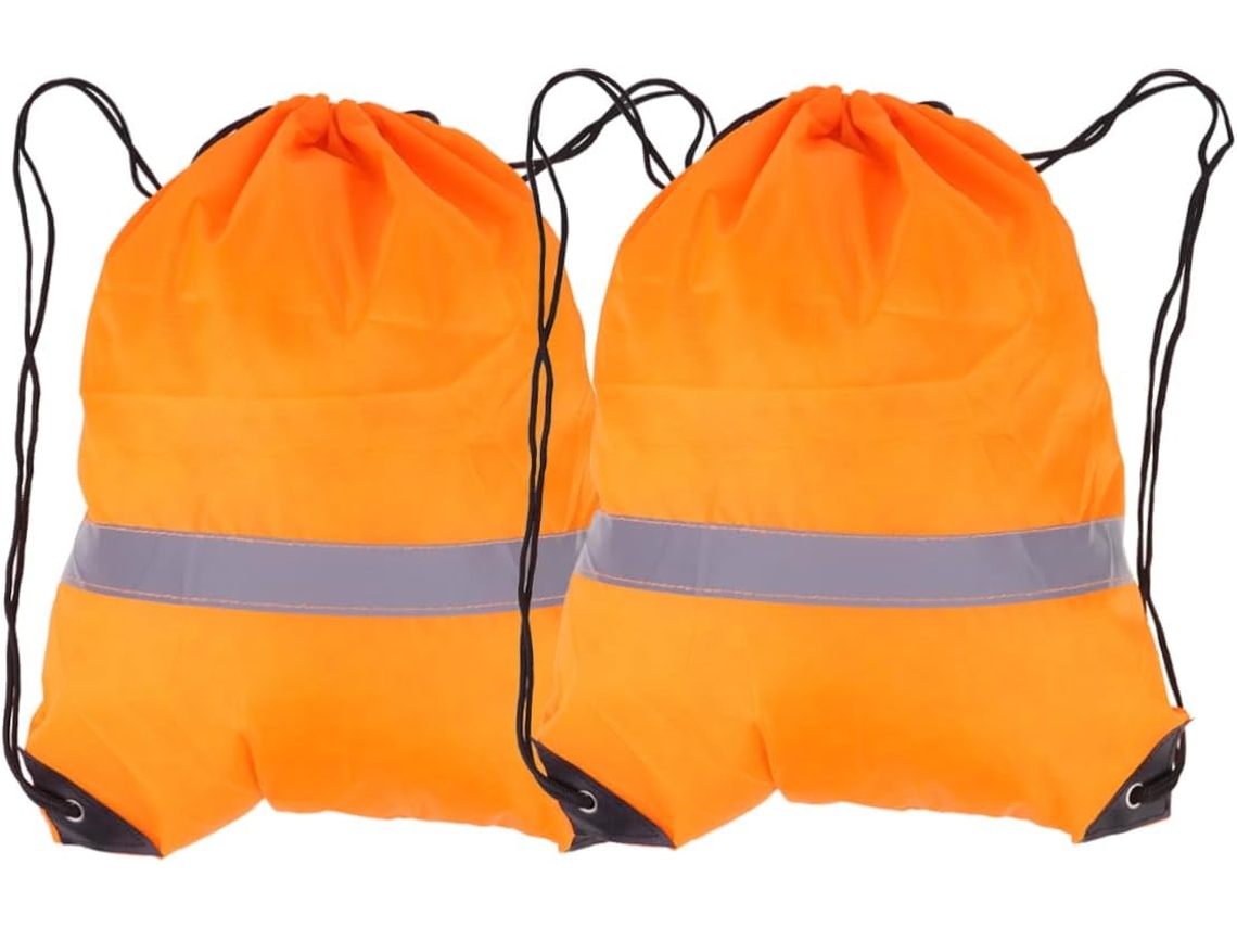 De 2 Mochilas Laranja Com Cordão, Bolsas Portáteis E Resistentes Para Fitness, Viagens E Atividades Ao Ar Livre Gokoco