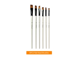 Conjunto de Pincéis de Cabeça Redonda de 6 Peças Conjunto de Pincéis de Cabelo de Nylon para Óleo Acrílico Pintura em Aquarela Artista Kits 6# 2