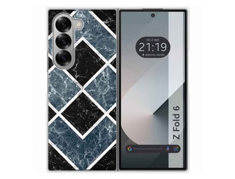 Capa Fold Design Mármore para Samsung Galaxy Z Fold 6 5G TUMUNDOSMARTPHONE Acrílico Rígida Multicor