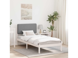 Vidaxl Estrutura De Cama Com Cabeceira Estofada Cinzento-claro