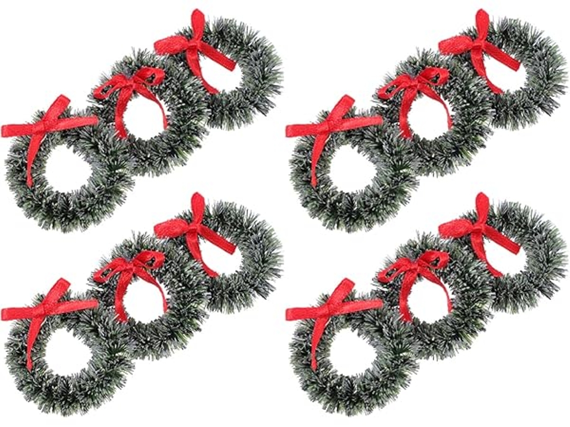 Mini Guirlanda de Natal, Guirlanda para Porta, Conjunto de 20 Peças, Decoração Verde, 3,5 X Cm, Ergonômico, Uso Diário STELASPLEN