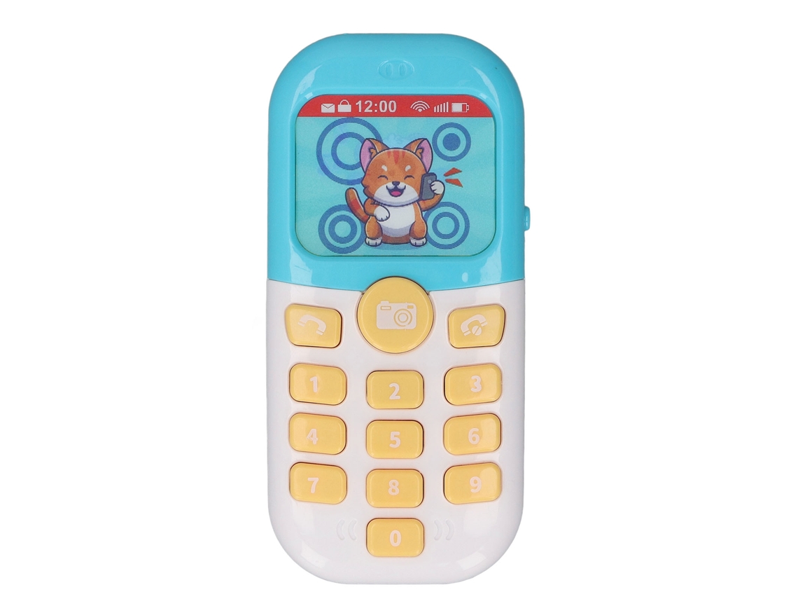 Brinquedo Celular Infantil Com Luz E Música Animais Para Aprendizado Educativo Azul