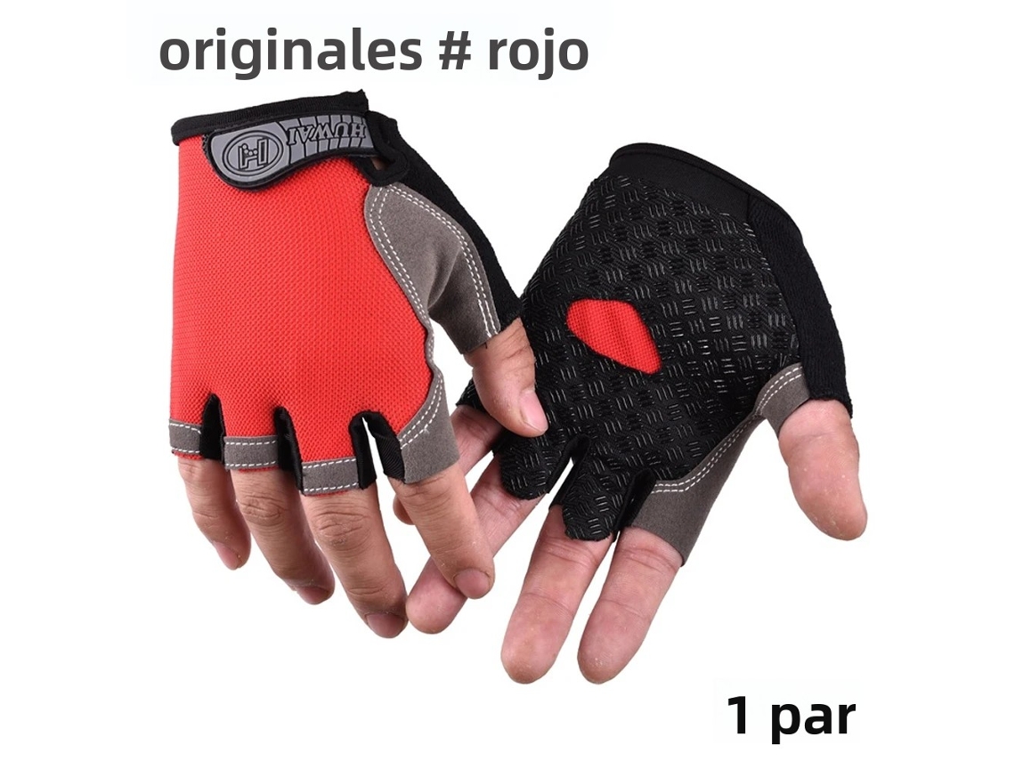 Luvas de Ciclismo Unissex, Antiderrapantes, com Absorção de Impacto, Design de Meio Dedo e Acolchoamento em Gel. MDUG (tamanho Normal, Vermelho, Xl)