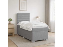 Vidaxl Cama Box Spring Com Colchão Cinzento-claro 80 X 200 Cm Tecido