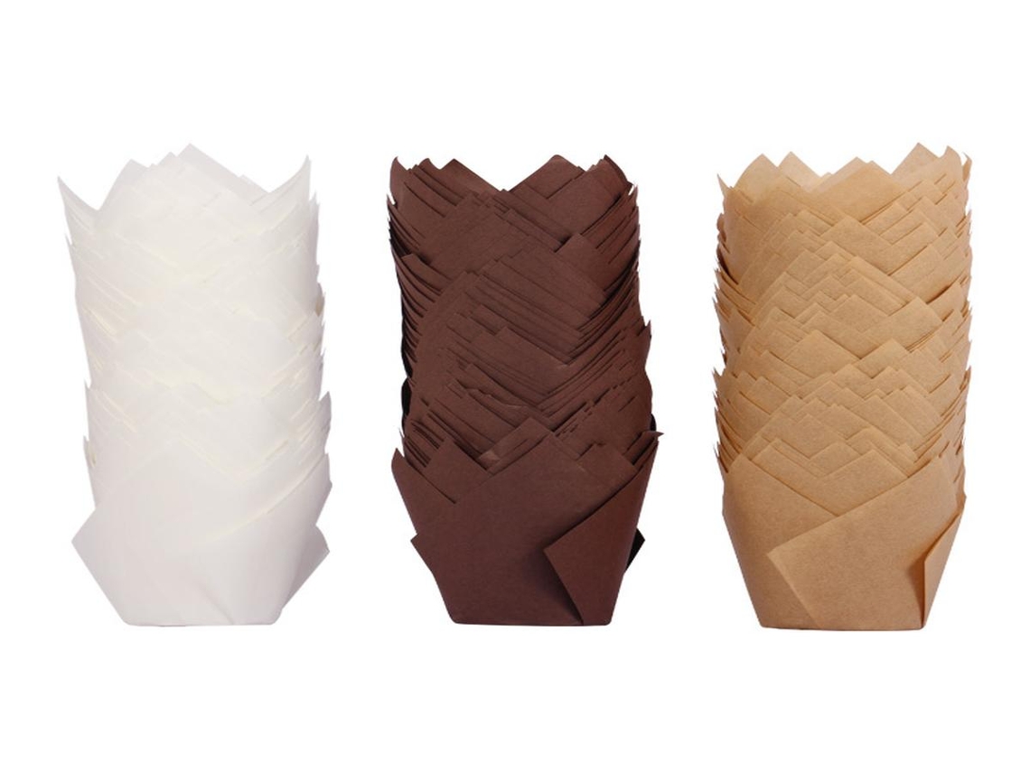 Formas para muffins Lurelia, 150 unidades, brancas, para muffins e cupcakes.