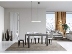 Mesa de Jantar Extensível 90X140/244 Cm Everyday Cimento Quadro Antracite