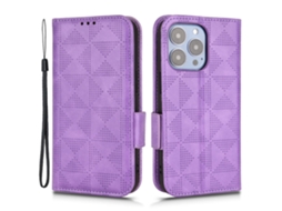 Capa Para Iphone 15 Pele Sintética Roxo