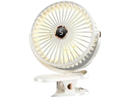 Ventilador De Carro Com Cabeça Dupla, Rotação De 360 Graus, Clipe De Fixação, Bateria De 8000mah, 5 Velocidades