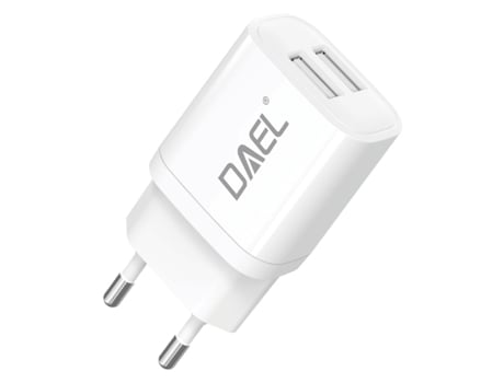 Carregador Rápido Dual Usb DAEL Branco