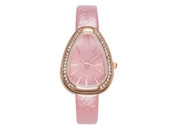 Relógio de Pulso Feminino Analógico de Quartzo com Display Redondo Estilo Moderno Rosa