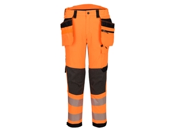 Calças De Alta Visibilidade Ev4 Elásticas Classe 2 | Capa Removível Naranja/negro / 48