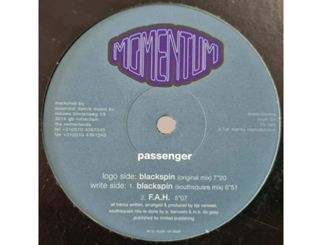 Vinil Blackspin, Passenger Momentum Recordings