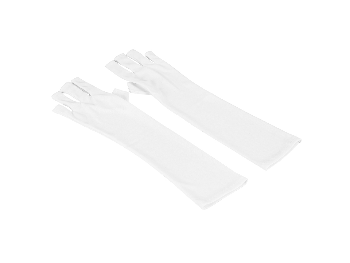 1 Par De Luvas Longas Anti-uv Brancas Úteis Para Proteção Contra Radiação De Lâmpada Uv Na Manicure