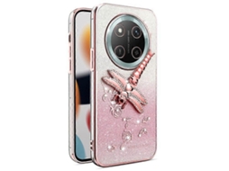 Capa Para Honor Magic7 Lite 5g/ X9c 5g Com Suporte Para Libélula Em Tpu Com Flores E Glitter