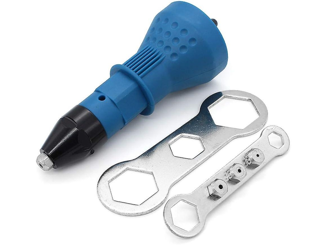 Kit de Ferramentas de Pino Eléctrico Sem Fio Adaptador de Remachadora para Furadeiras Acessórios Manuais Azul