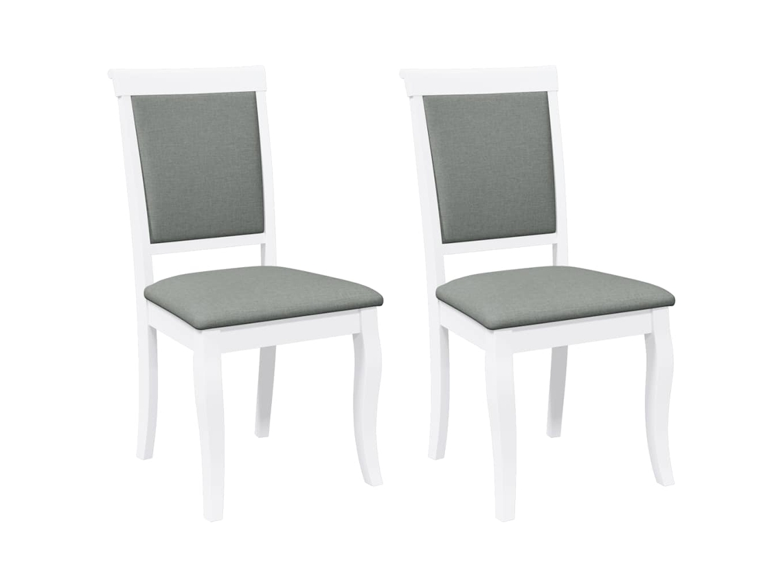 Maison Exclusive - Cadeiras De Jantar Com Almofadões 2 Pcs Madeira Maciça Branco