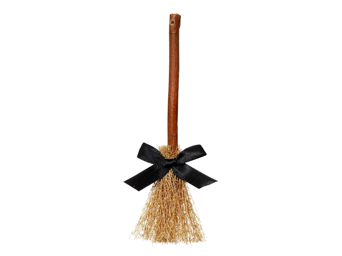Laxiscreed Varinha De Festa De Halloween Com Pequena Vassoura De Feiticeira, Decoração De 14cm