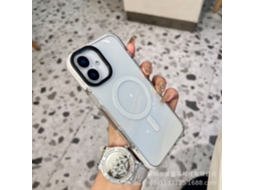 Capa Para Iphone 17 Pro Com Borda Branca, Transparente, Em Contraste Com A Cor Original, Com Fecho Magnético E Proteção Contra Impactos, Feita De Sili