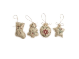 4 Enfeites Rústicos De Estopa Para Árvores De Natal Perfeitos Para Festas Olysi Shop (meia, Estrela, Árvore E Bola)