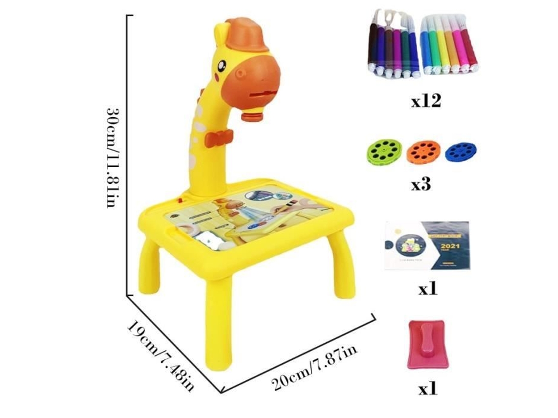 Desenho Gráficos Mini Projetor Led para Crianças Mesa de Desenho Artístico Quadro de Pintura Escrivaninha Tipo B-Amarelo