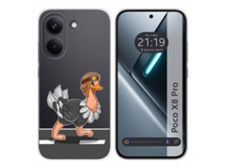 Capa Tumundosmartphone De Silicone Transparente Para Xiaomi Poco X8 Pro 5g Com Estampa De Avestruz Em Desenho Animado
