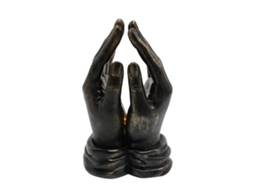 Figura De Mãos Oração Resina Com Luz Decorativa Para Casa