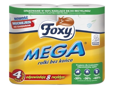 Rolo De Papel Higienico Foxy Luxuoso, Pacote Com 4 Unidades