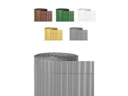 Cañizo Pvc Doble Cara 1600gr/m² - Valla Ocultación - Resistente A Los Rayos Uv Protección Contra El Viento Gris 1,5x3m