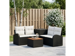 Vidaxl Conjunto De Sofás 6 Unid. Preto E Branco Creme