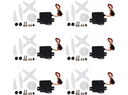 Conjunto de 6 Servos de Direção Digital Metálicos 1181mg 17g 3,5kg para Avião e Barco SFUSHOS
