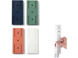 Suporte de tomada LINJOU adesivo, 4 peças, para regleta de energia, verde, azul, branco, rosa