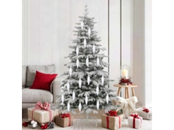 Vidaxl Bola Espiral De Natal 40 Unid. Branco 3 X 11 Cm Plástico