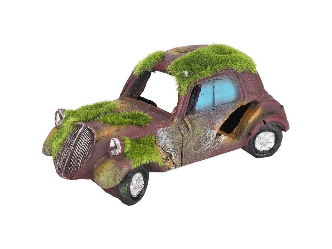 Adorno De Acuario Coche Vintage De Resina Simulada Con Pelusa Para Peces Con Escondites Resistente Al Agua