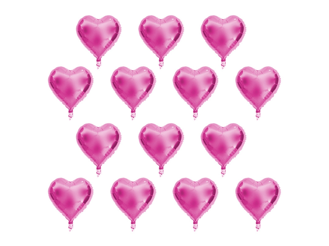 Balões de Alumínio Coração 10" Rosa para Decoração de Festas Casamentos com MARCA