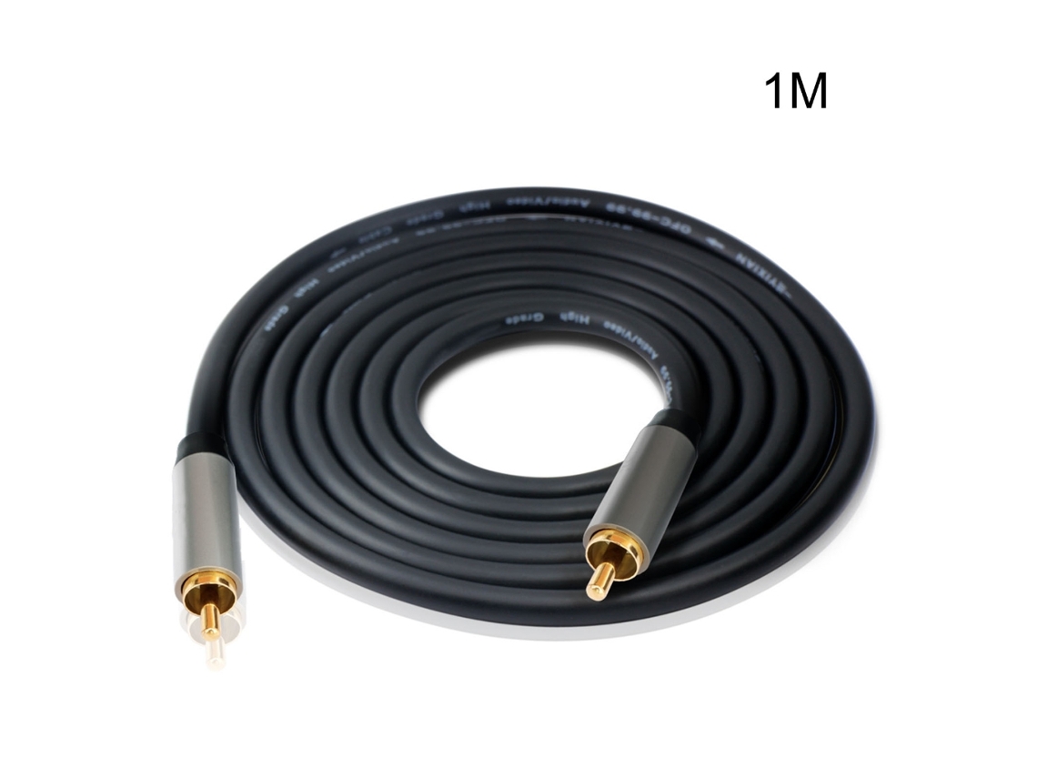 Cabo De Áudio Digital Rca Para Macho Banhado A Ouro, Coaxial, Amplificador Spdif, 1 M
