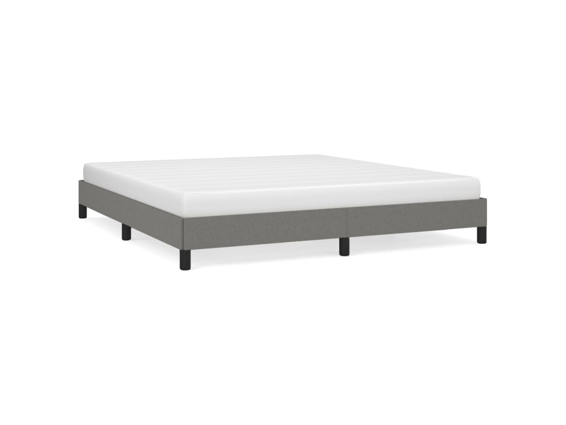 Estrutura De Cama Vidaxl Cinzeto Tecido (203x183x25 Cm)