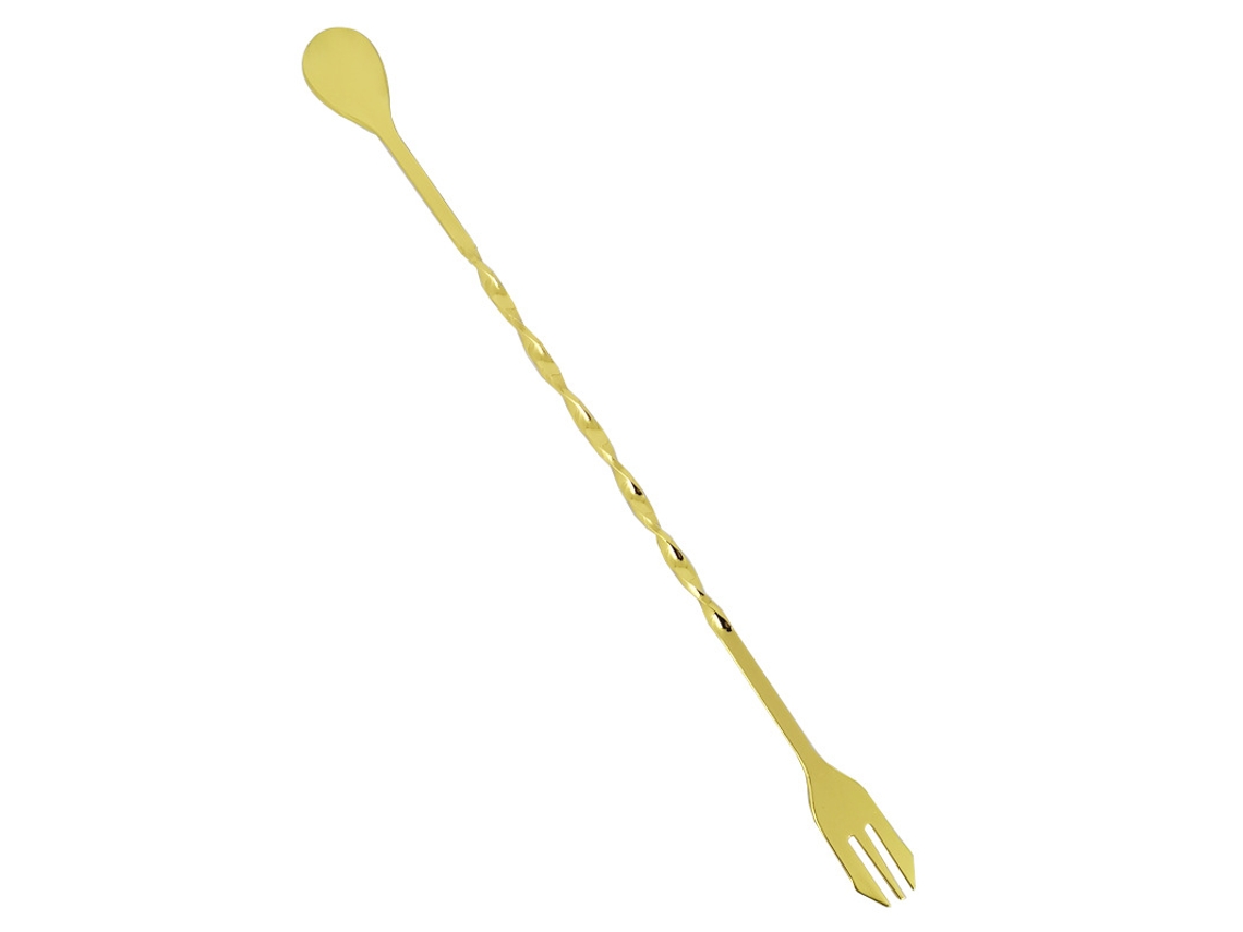 Conjunto de Utensílios de Bar em Aço Inoxidável YUNZII com Colher de Coquetel Dourada 26 Cm