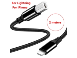Lurelia Cabo Lightning Para Midi USB-B USB 2.0 USB-B Lightning, Conexão para Impressoras e Scanners, Teclados, Pianos e Sintetizadores
