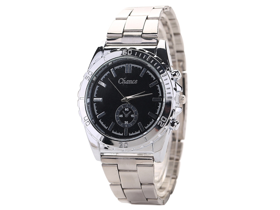 Relógio de pulso masculino requintado, analógico, de quartzo, com pulseira de aço, ideal para uso profissional e ao ar livre.